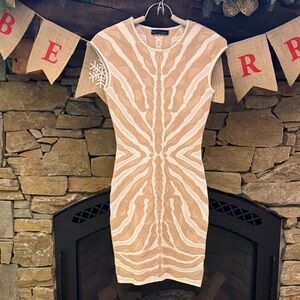 RVN Beige and White Women's Dress